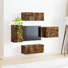 vidaXL TV Wall Cabinet Set 4 pcs Smoked Oak Engineered Wood