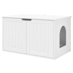 vidaXL Cat House White 85 x 55 x 50.5 cm Engineered Wood