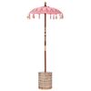 vidaXL Parasol with Base Pink 95 x 95 x 260 cm Cotton and Wood
