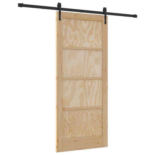 vidaXL Sliding Door ORKDAL Natural and Black 86 x 198.5 cm