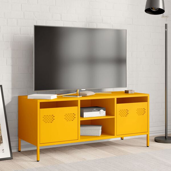 vidaXL TV Cabinet Mustard Yellow 101.5x39x43.5 cm Cold-rolled Steel