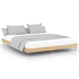 vidaXL Bed Frame without Mattress Sonoma Oak 120x200 cm Engineered Wood