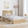 vidaXL Storage Bed with Drawer Sonoma Oak 100 x 200 cm Engineered Wood