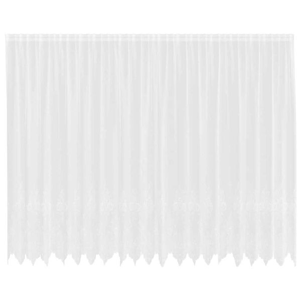 vidaXL Lace Curtain with Curtains Floral White 240 x 500 cm Polyester