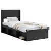 vidaXL Bed Frame with Storage and Headboard Black 75 x 190 cm