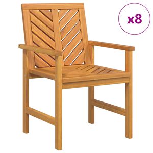 vidaXL Dining Chair 8 pcs Natural 62.5 x 59 x 89 cm Solid Acacia Wood