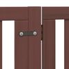 vidaXL Dog Gate with Door Foldable 12 Panels Brown 960 cm Poplar Wood
