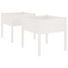 vidaXL Garden Planters 2 pcs White 70x70x70 cm Solid Pinewood