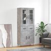 vidaXL Highboard Concrete Grey 69.5x34x180 cm Engineered Wood