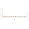 vidaXL Bed Frame without Mattress White Single Solid Wood