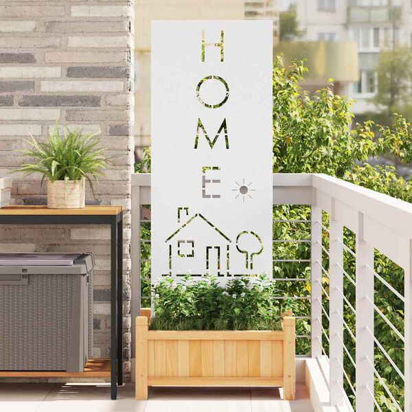 vidaXL Garden Privacy Screen White 50 x 140 cm Cold-rolled steel