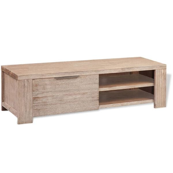 vidaXL TV Cabinet Solid Brushed Acacia Wood 140x38x40 cm