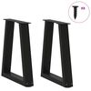 vidaXL Coffee Table Legs V-Shape 2 pcs Black 28x(42-43.3) cm Steel