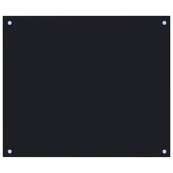 vidaXL Kitchen Backsplash Black 70 x 60 cm Tempered Glass