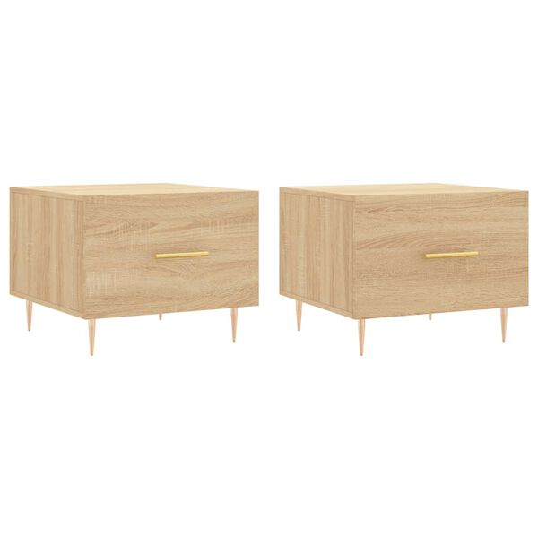 vidaXL Coffee Tables 2 pcs Sonoma Oak 50x50x40 cm Engineered Wood