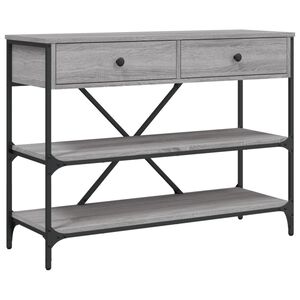 vidaXL Console Table with Drawers and Shelves Grey Sonoma Engineered Wood