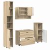 vidaXL Bathroom Furniture Set with Drawer with Shelf 4 pcs Sonoma Oak