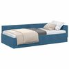 vidaXL Corner Bed Frame with Headboard Blue 90 cm x 190 cm Velvet