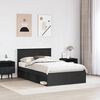 vidaXL Bed Frame with Headboard Black 120 x 190 cm Solid Pine Wood