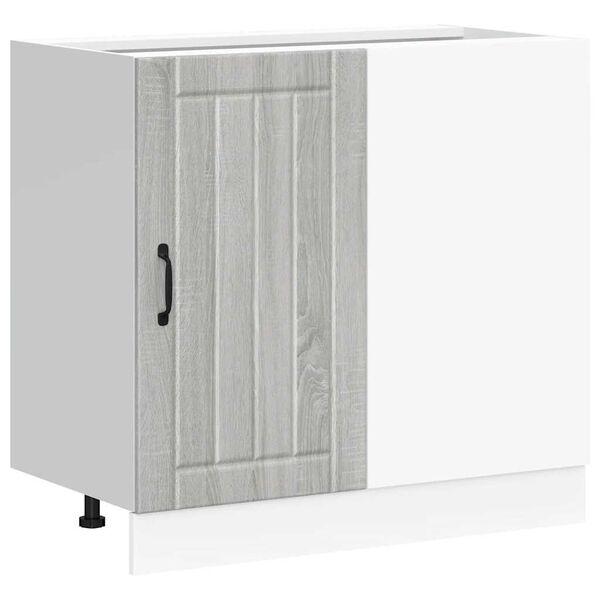 vidaXL Kitchen Base Cabinet Lucca Grey Sonoma Engineered Wood