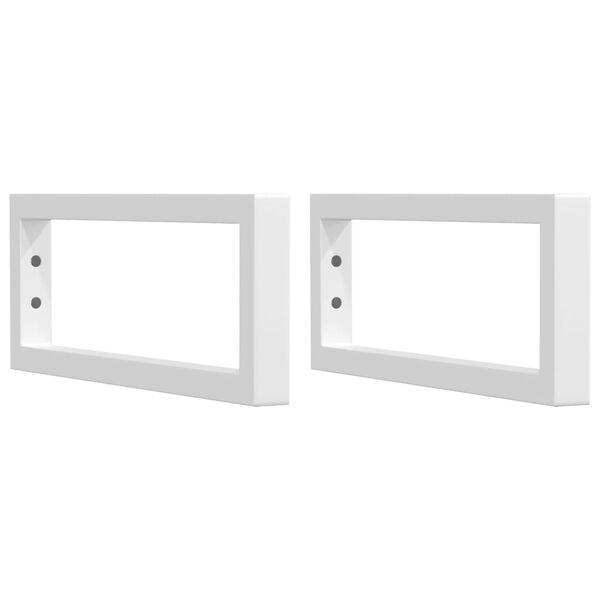 vidaXL Shelf Brackets for Washbasin 2 pcs White Rectangular Steel