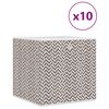 vidaXL Foldable Storage Boxes 10 pcs Brown 32x32x32 cm Non-woven Fabric