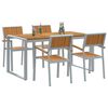 vidaXL Garden Dining Set 5 pcs Grey Solid Acacia Wood