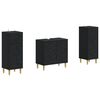 vidaXL 3 Piece Bathroom Cabinet Set DELFT Black Engineered Wood