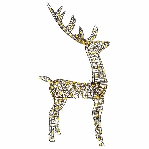 vidaXL 3D Reindeer with 140 LEDs Warm white 68 x 26 x 126 cm Rattan