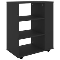 vidaXL Rolling Cabinet Black 60x35x75 cm Engineered Wood
