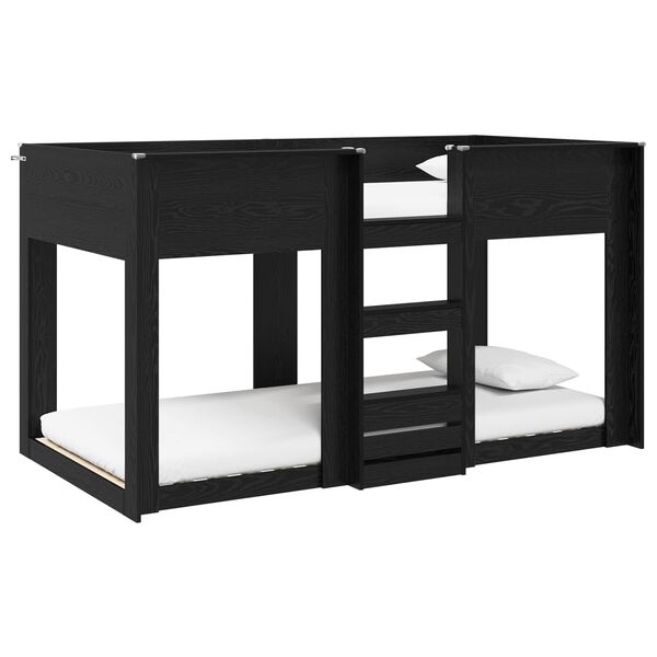 vidaXL Bunk Bed for Kids Black Oak 75 x 190 cm Engineered Wood