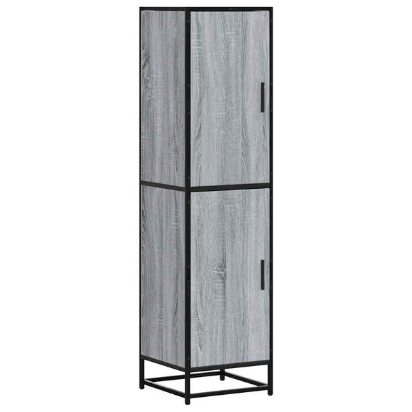 vidaXL Highboard Grey Sonoma 35.5x35x139 cm Engineered Wood and Metal