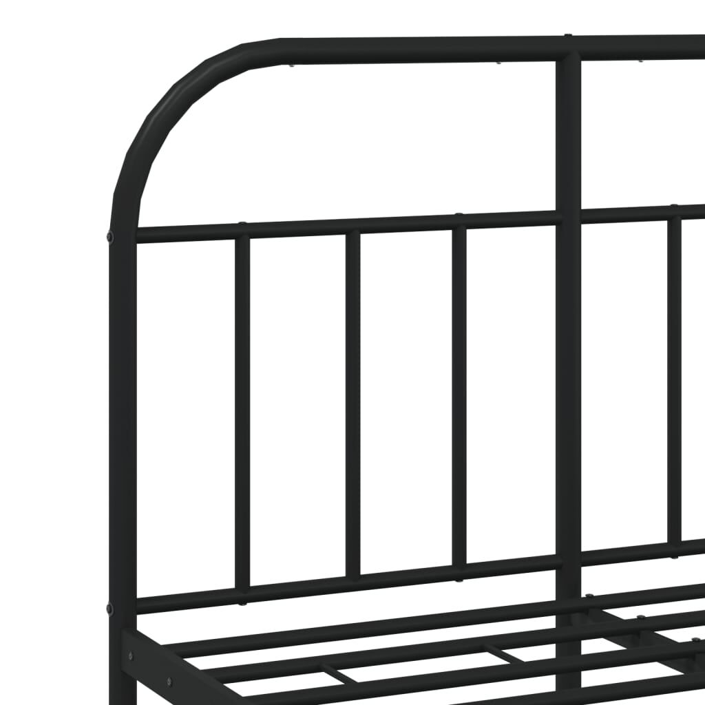 vidaXL Metal Bed Frame with Headboard and Footboard Black 120x200 cm