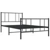 vidaXL Metal Bed Frame without Mattress with Footboard Black 80x200cm