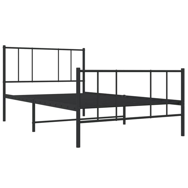 vidaXL Metal Bed Frame without Mattress with Footboard Black 80x200cm
