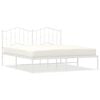 vidaXL Metal Bed Frame without Mattress with Headboard White 183x213cm