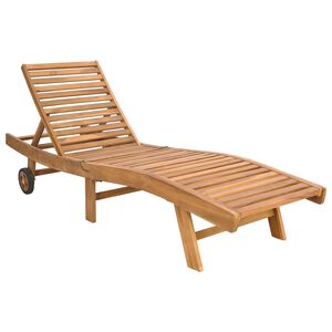 vidaXL Sun Lounger Brown Solid Teak Wood