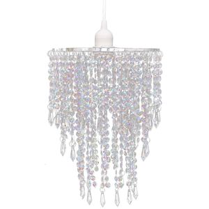 vidaXL Chandelier | Clear | Plastic beads, Steel frame | 22.5 x 30.5 cm