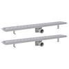 vidaXL Linear Shower Drain 2 pcs Line 830x140 mm Stainless Steel