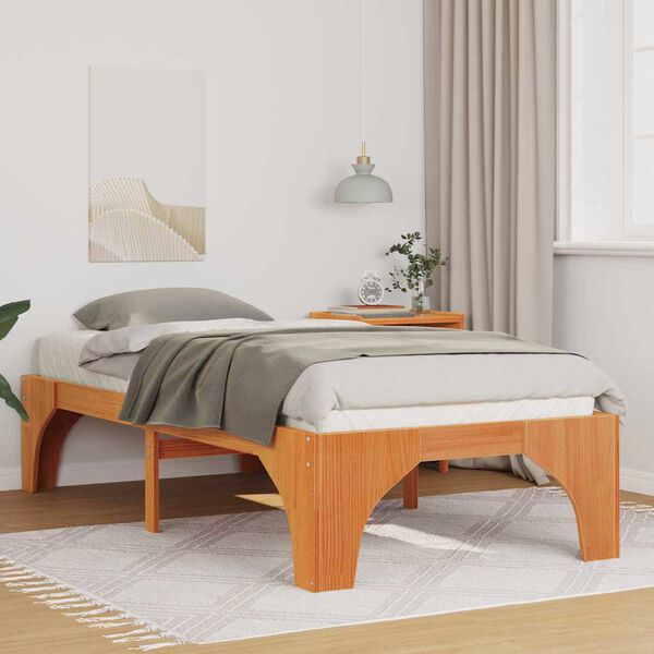 vidaXL Bed Frame Brown 80 x 200 cm Solid Pine Wood