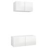 vidaXL 2 Piece TV Cabinet Set High Gloss White Engineered Wood