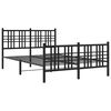 vidaXL Metal Bed Frame without Mattress with Footboard Black 140x190cm