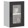 vidaXL Kitchen Wall Cabinet with Glass Door Kalmar Black Engineered Wood