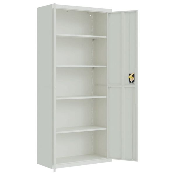 vidaXL File Cabinet Light Grey 90x40x200 cm Steel
