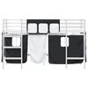 vidaXL Kids'Loft Bed Frame with Curtains White and Black 100 x 190 cm