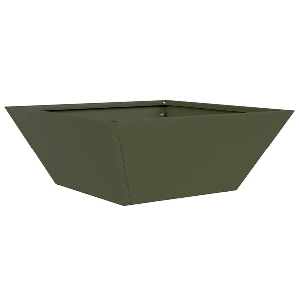 vidaXL Garden Planter Olive Green 40 x 40 x 15 cm Cold-rolled Steel
