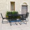 vidaXL 7 Piece Outdoor Dining Set Poly Rattan and Glass
