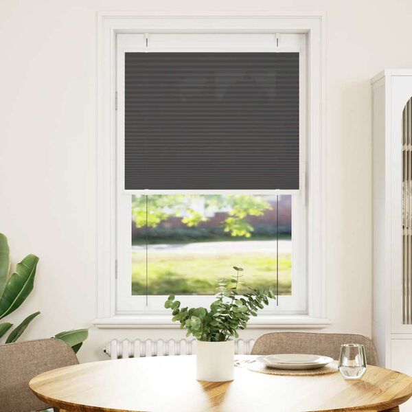 vidaXL Pleated Blind Black 75x100 cm Fabric Width 74.4 cm Polyester