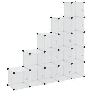 vidaXL Storage Cube Organiser | Transparent | Polypropylene, Steel