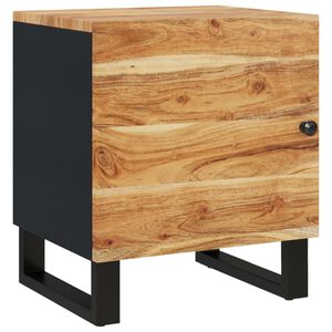 vidaXL Bedside Cabinet | Acacia wood grain, Black